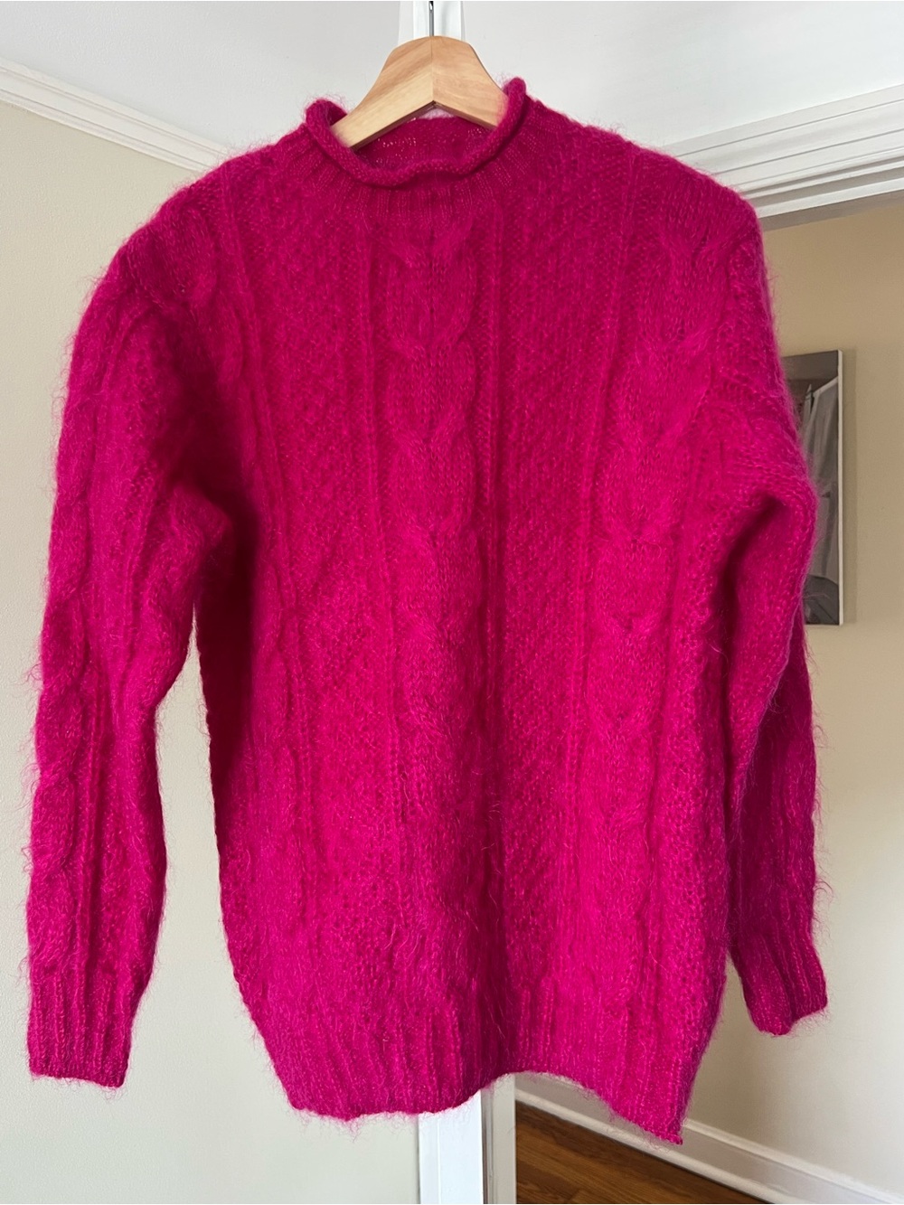 vintage mohair cable knit sweater